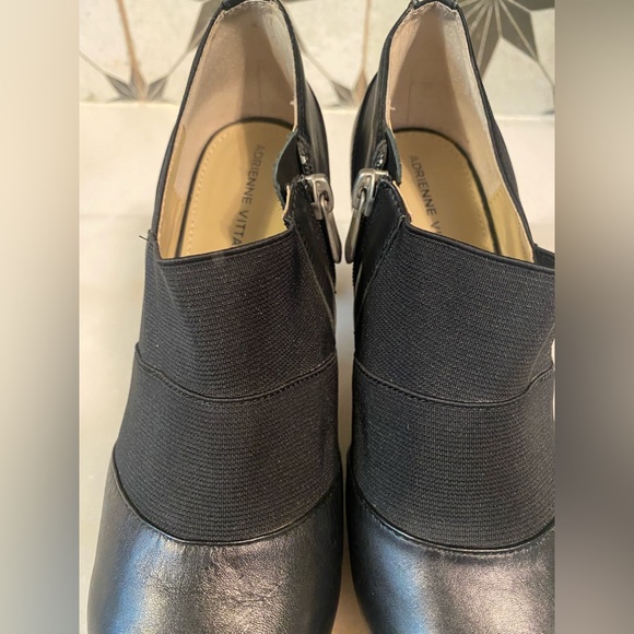 Adrienne Vittadini Platform Black Leather Shooties - Picture 9 of 14